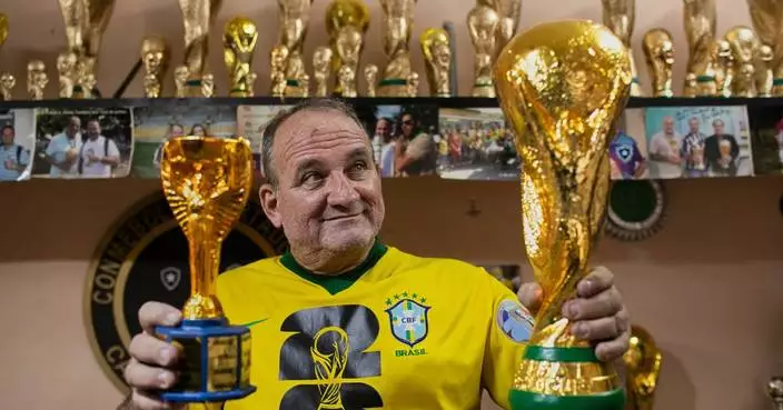 Brazilian artisan crafts replica World Cup trophies to the joy of locals and celebrities alike