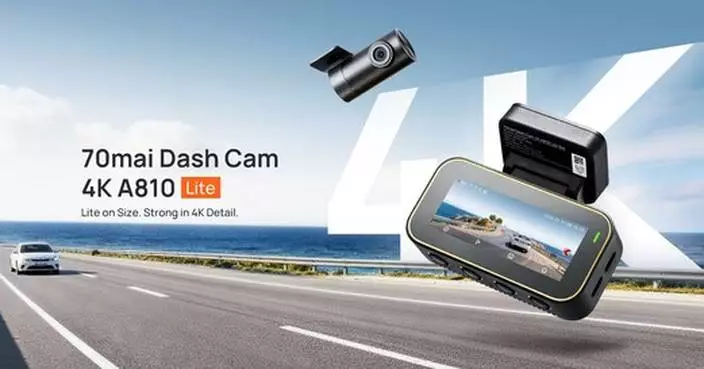 70mai Launches 4K A810 Lite: Compact Dash Cam with 4G Cloud+ Service