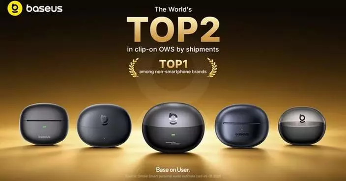 Baseus now ranks #2 in global Q1 2026 clip-on OWS shipments and tops every non-smartphone rival at #1