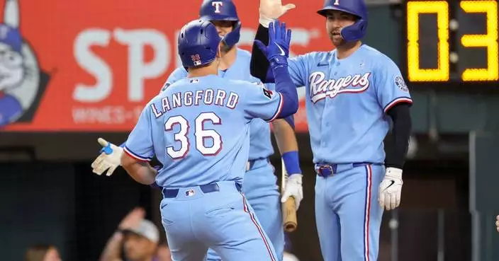 Wyatt Langford hits 3-run homer as Rangers win 4-3 to end 6-series losing streak against Padres