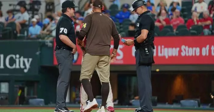Only 2 umpires were on the field at the start of the Padres-Rangers game