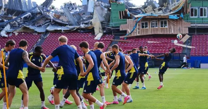 Demolition greets Sweden at its World Cup base camp during FC Dallas renovation project