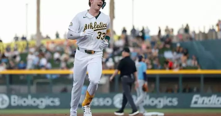 Bolte hits 1st MLB homer and A’s go deep 5 more times in Las Vegas for 7-5 win over Brewers