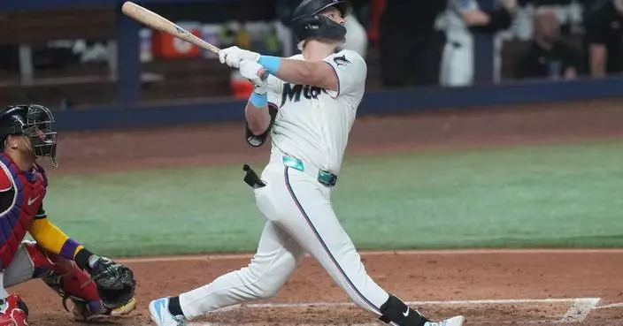 Stowers, Caissie homer in the Marlins’ 8-0 victory over the Diamondbacks