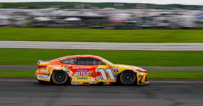 Denny Hamlin wins the NASCAR Cup race at Pocono for his third straight victory