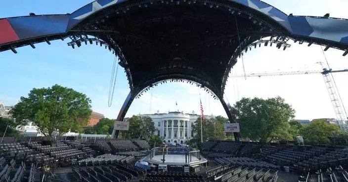 An octagon on the White House lawn for Trump’s 80th birthday and the nation’s 250th, in photos