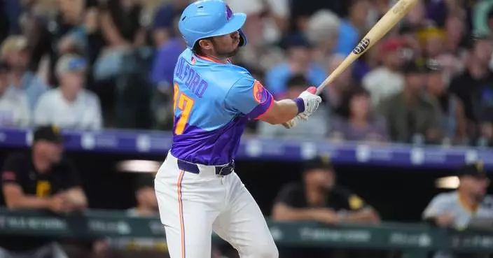 Fulford's pinch 2-run double in 8th lifts Rockies past Pirates 4-3, Freeland reaches 1,000 Ks