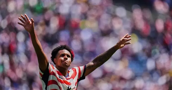 US fans cheer on national team in Gillette Stadium before Scotland-Morocco match at the World Cup