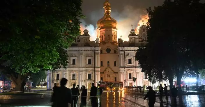 Russian attack sets fire to centuries-old religious site in Kyiv and kills 5 in Kharkiv