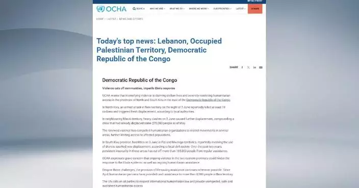 Renewed violence in eastern DRC threatens civilians amid Ebola outbreak: UN
