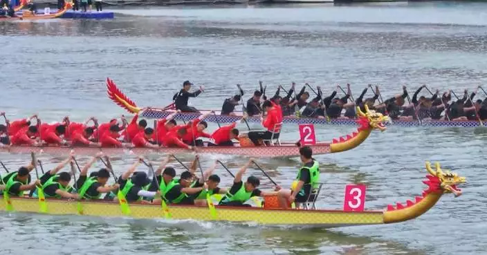 Dragon boat race, training held in Fujian, Guizhou