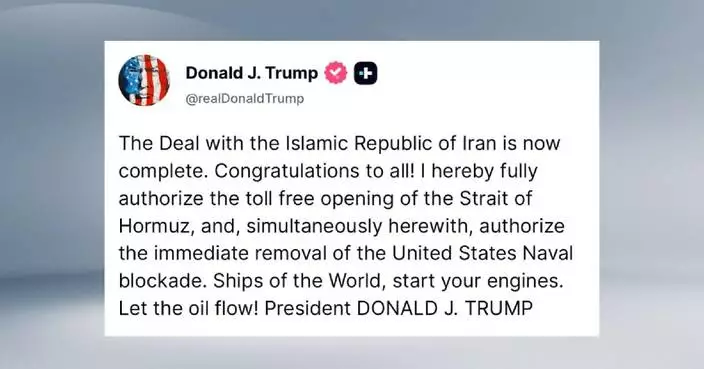 Trump says Strait of Hormuz to reopen upon signing of deal with Iran on Friday