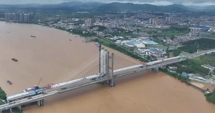 New bridge connected in south China's Guangdong Province