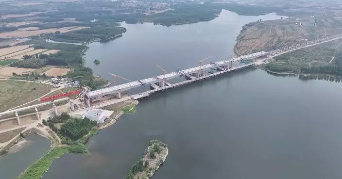 Mega bridge for high-speed railway completes closure in Shandong