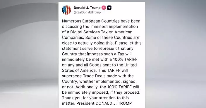 Trump threatens 100 pct tariffs over digital services taxes