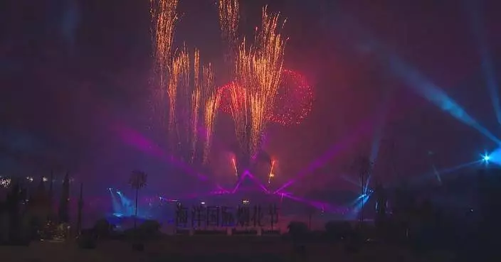 Dazzling fireworks, drone light show kick off summer tourism season in China's Hengqin