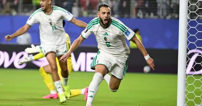 Algeria rallies past Jordan 2-1 for its first win at a World Cup since 2014