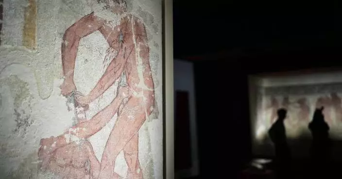 Italy displays paintings from an ancient Etruscan tomb, its latest cultural acquisition