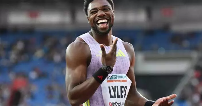 Noah Lyles runs a world-best 14.67 seconds to win the 150 meters at Golden Spike meet