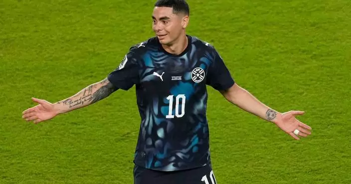 Paraguay's Miguel Almiron becomes 1st player red-carded at the World Cup for covering his mouth
