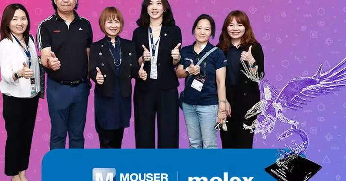 Mouser Receives Molex's APAC e-Catalogue Distributor of the Year Award for Eighth Consecutive Year