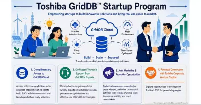 Toshiba Launches GridDB™ Startup Program to Collaborate with Innovators and Co-Create Future Technologies