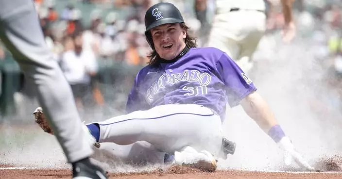 Giants overcome McCarthy's 2nd inside-the-park homer this year, beat Rockies 3-1
