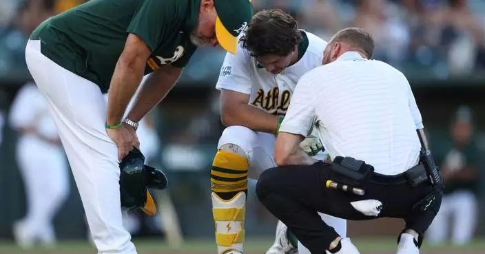Athletics' Nick Kurtz leaves game vs. Red Sox with bruised left forearm after HBP