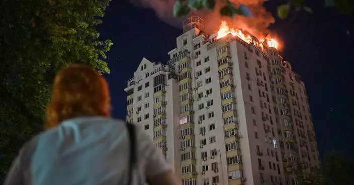 Photos show aftermath of large-scale Russian attack overnight in Kyiv