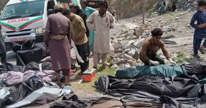 Overcrowded bus plunges into ravine in southwest Pakistan, killing 40 passengers and injuring 8
