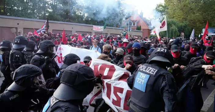 Far-right Alternative for Germany party elects leaders as protesters and police clash