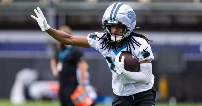 Panthers rookie third-round pick WR Chris Brazzell III carted off field with knee injury