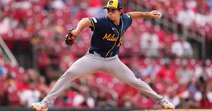 Gasser pitches career-best 7 2/3 innings in 10-2 win as Brewers sweep Cardinals in doubleheader