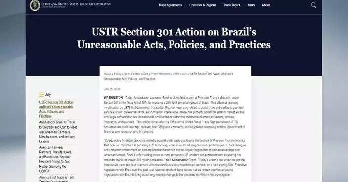 US slaps 25 pct tariffs on certain goods from Brazil