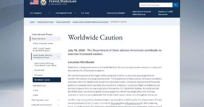 US issues global security alert for its citizens amid Middle East tensions