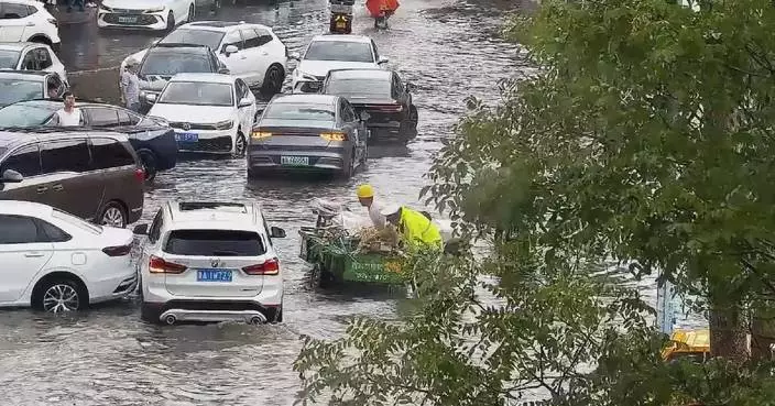 Heavy rain triggers waterlogging in parts of China
