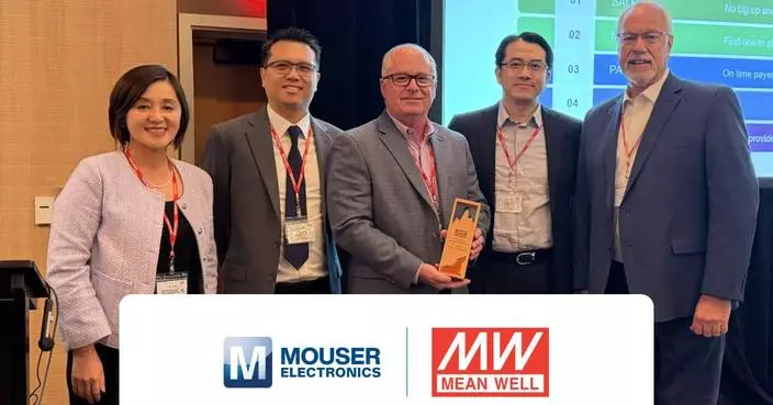 MEAN WELL Present Mouser Electronics with North American Distributor of the Year Award for Third Consecutive Year