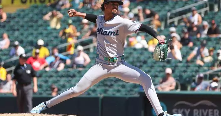 Miami Marlins pitcher Eury Pérez removed after throwing 7 perfect innings against Athletics