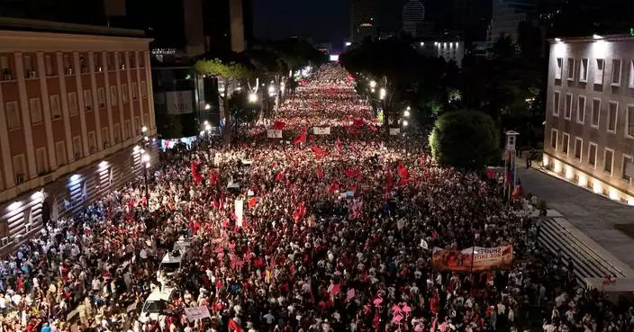 Albanians take to the streets in protest for the 35th night in a row