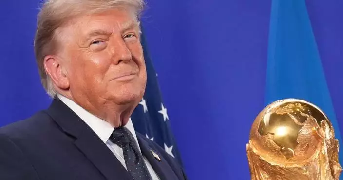 Trump celebrates the World Cup as a US victory as he prepares to present trophy to the winning team