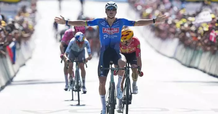 Van der Poel powers to victory on 9th stage of Tour de France and Pogacar keeps yellow jersey