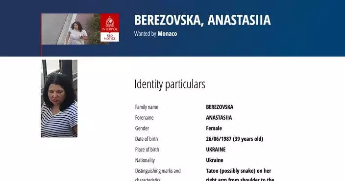 Ukraine's security service says woman wanted in connection with a Monaco bombing is found dead
