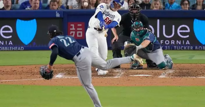 Rushing and Hernández go deep as the Dodgers beat the Mariners 6-2