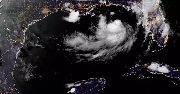 Tropical Storm Bertha in the Gulf of Mexico moving toward Florida Panhandle and Alabama