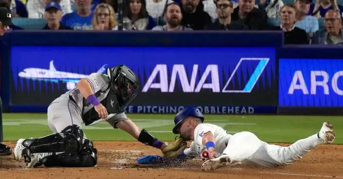 Rockies rally past the Dodgers 4-3 after 2 errors in the eighth