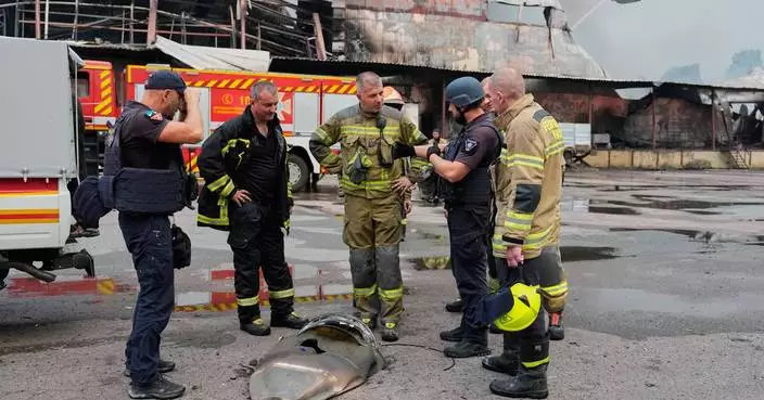 Photos show Russian attack on a warehouse in Kyiv