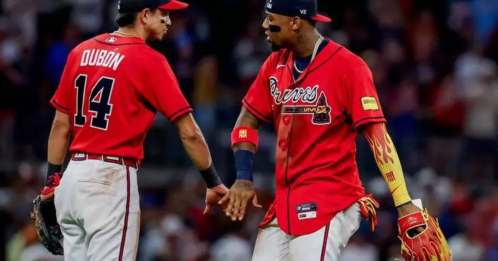 Braves' Ronald Acuña has 3 hits and scores 3 runs in his 1st game hitting cleanup since 2022