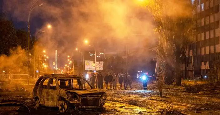 Photos show Russian missile and drone attack on Ukrainian capital Kyiv