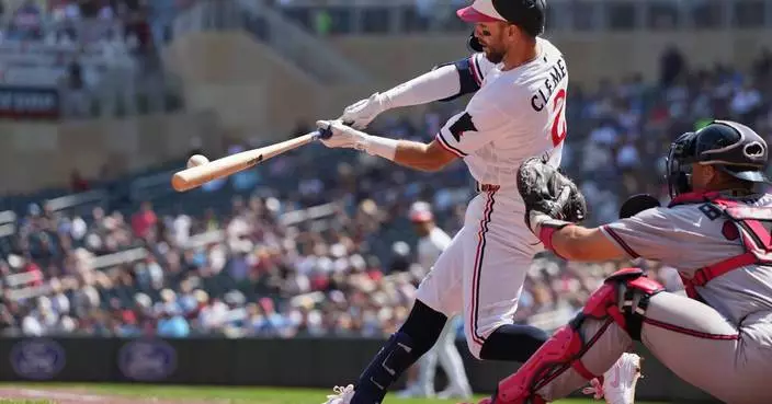 Clemens has 3 RBIs as the Twins beat the Braves 6-4 to sweep their three-game series