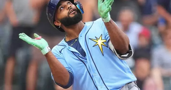 Junior Caminero hits 2 homers, Jonathan Aranda gets 4 hits and Rays beat Rockies 13-9
